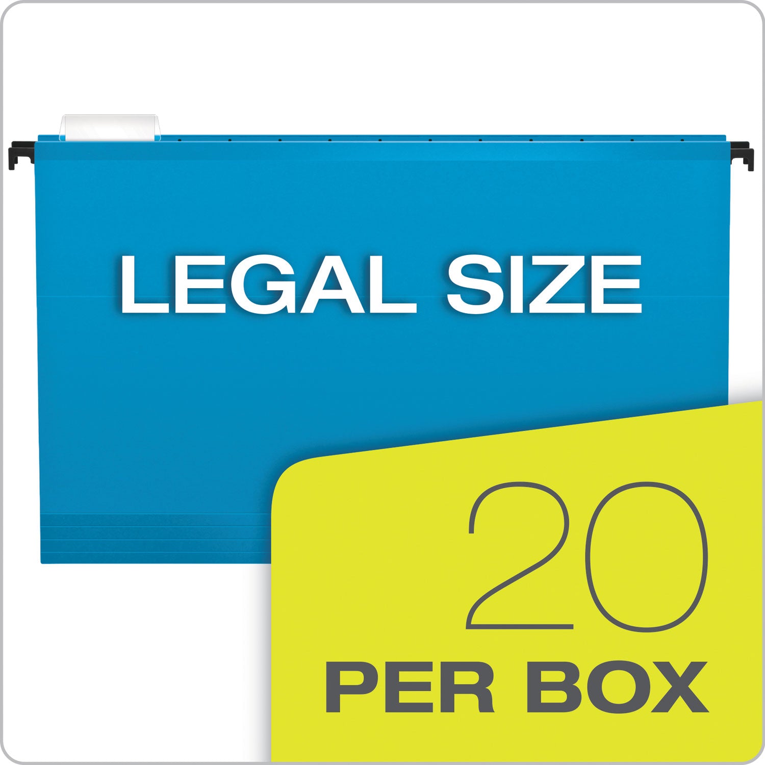 SureHook Hanging Folders, Legal Size, 1/5-Cut Tabs, Assorted Colors, 20/Box