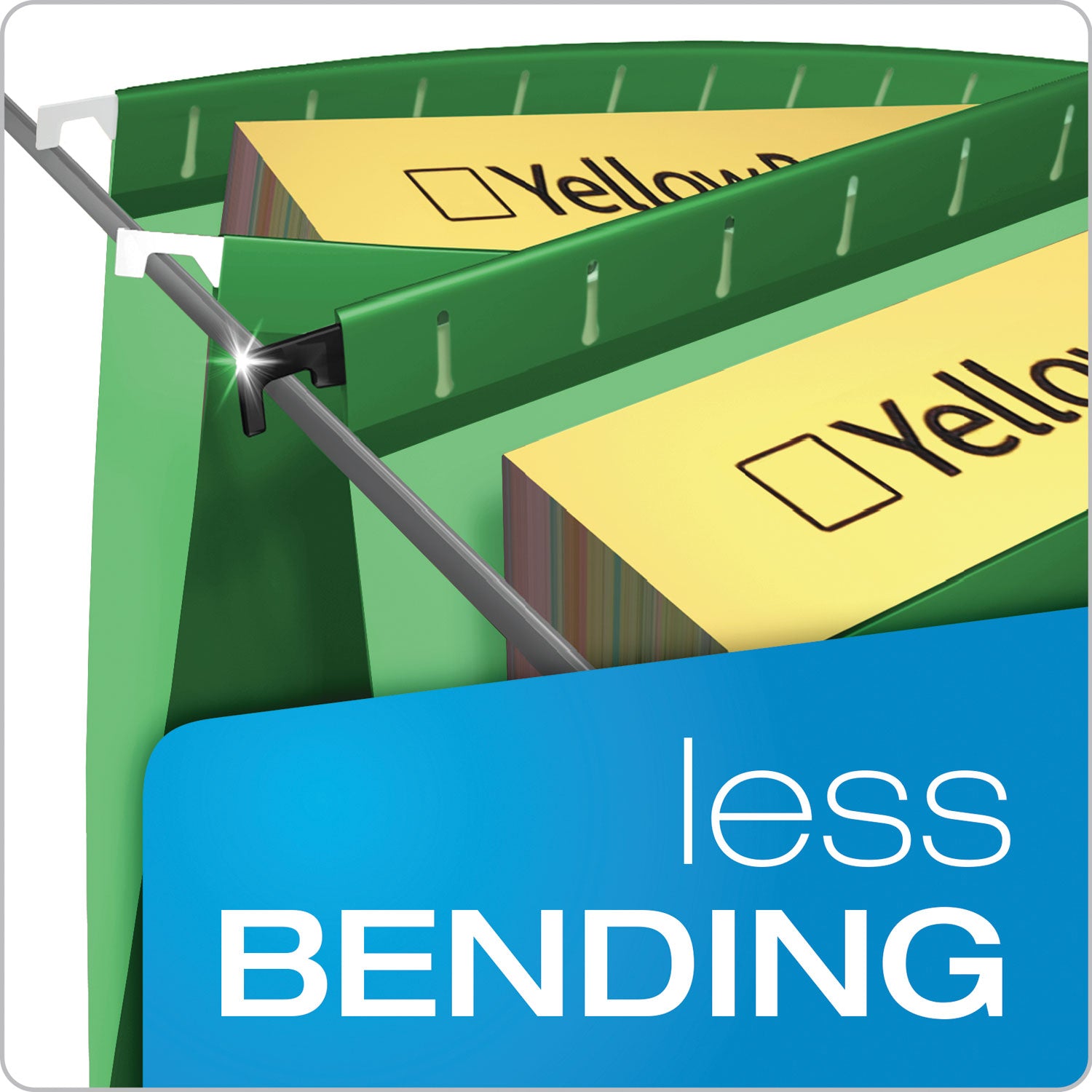 SureHook Hanging Folders, Legal Size, 1/5-Cut Tabs, Bright Green, 20/Box - 