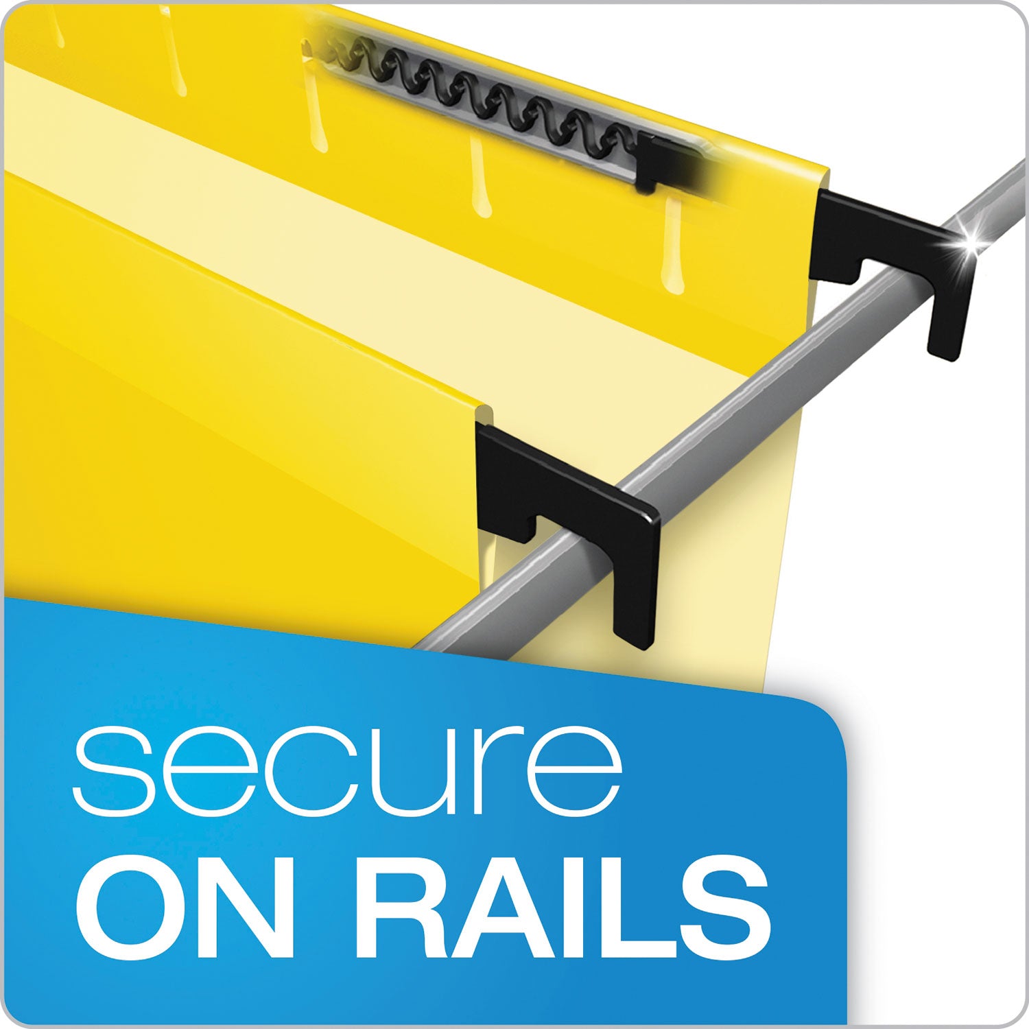 SureHook Hanging Folders, Legal Size, 1/5-Cut Tabs, Yellow, 20/Box - 