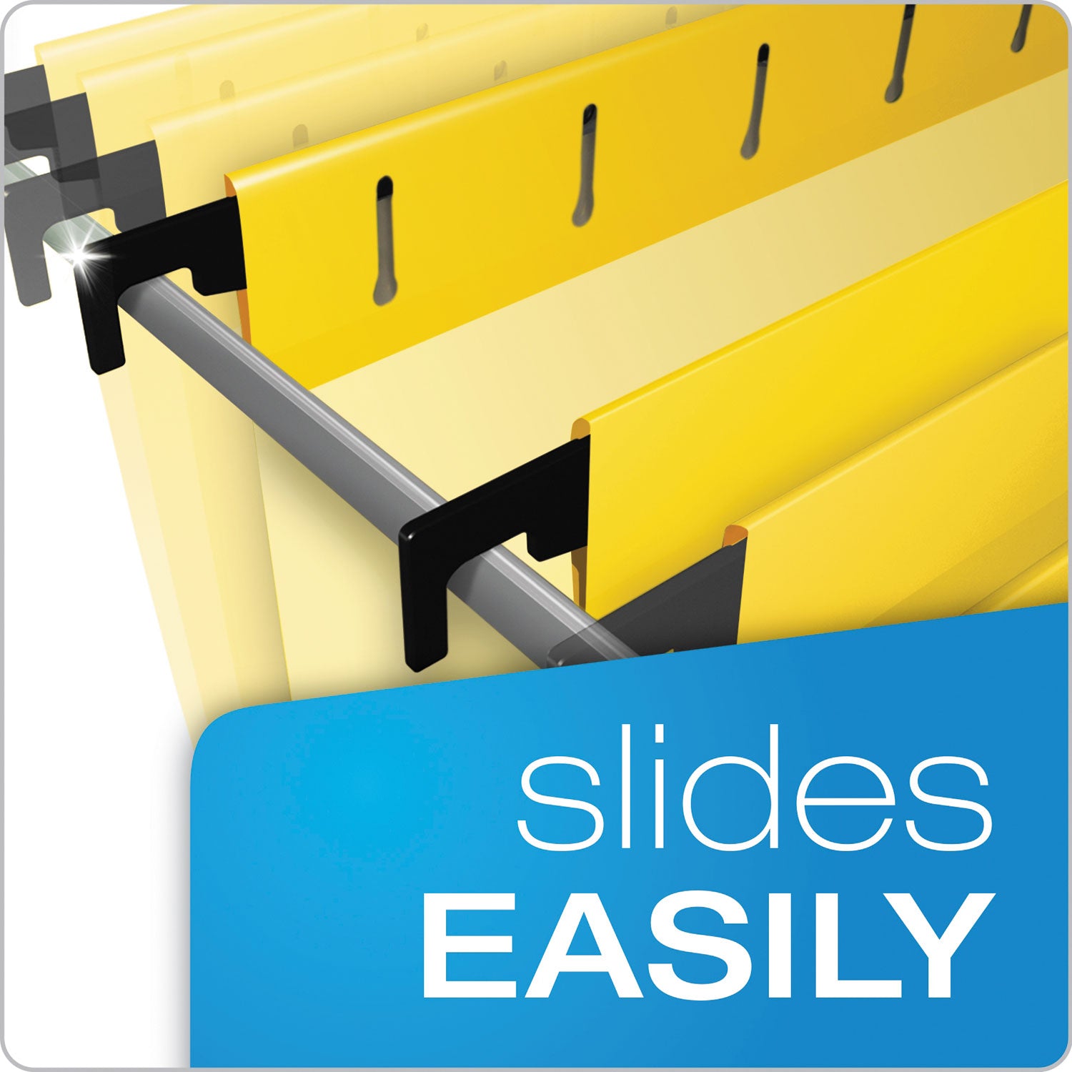 SureHook Hanging Folders, Legal Size, 1/5-Cut Tabs, Yellow, 20/Box - 