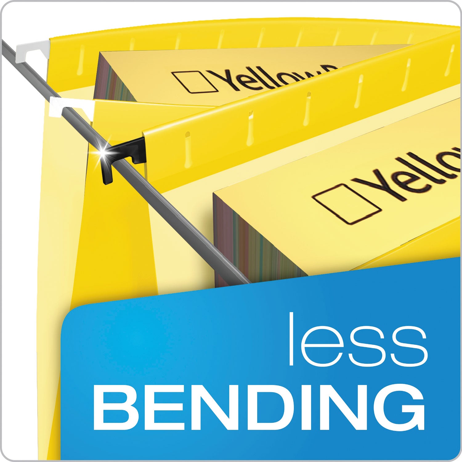 SureHook Hanging Folders, Legal Size, 1/5-Cut Tabs, Yellow, 20/Box