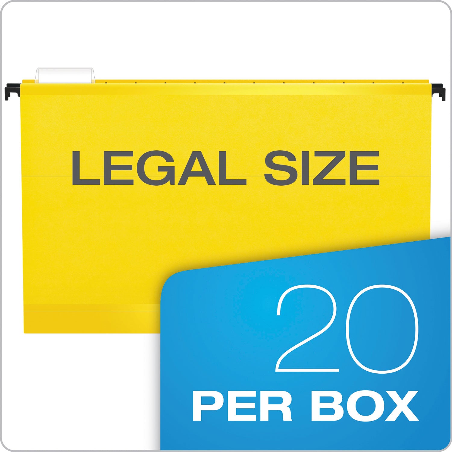 SureHook Hanging Folders, Legal Size, 1/5-Cut Tabs, Yellow, 20/Box - 