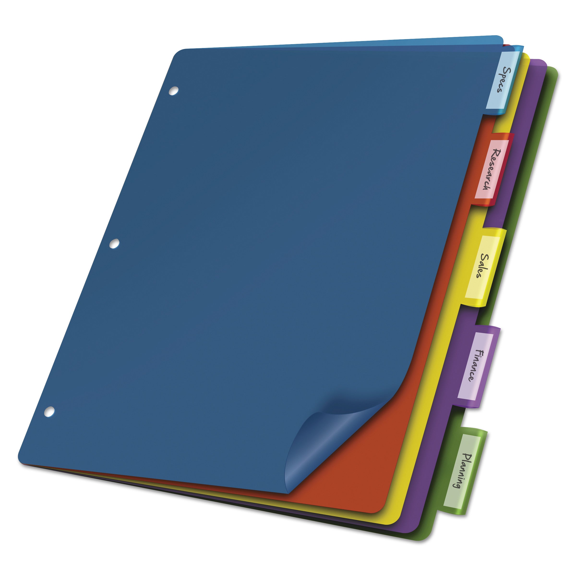 Poly Index Dividers, 5-Tab, 11 x 8.5, Assorted, 4 Sets - 