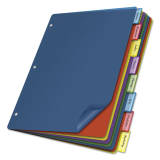 Poly Index Dividers, 8-Tab, 11 x 8.5, Assorted, 4 Sets - 