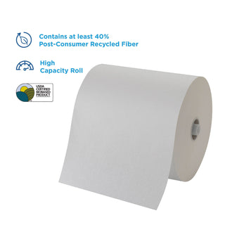Pacific Blue Ultra High-Capacity Recycled Paper Towel Rolls - 7.87" x 1150 ft - White - Flexible - 3 Rolls Per Carton - 3 / Carton