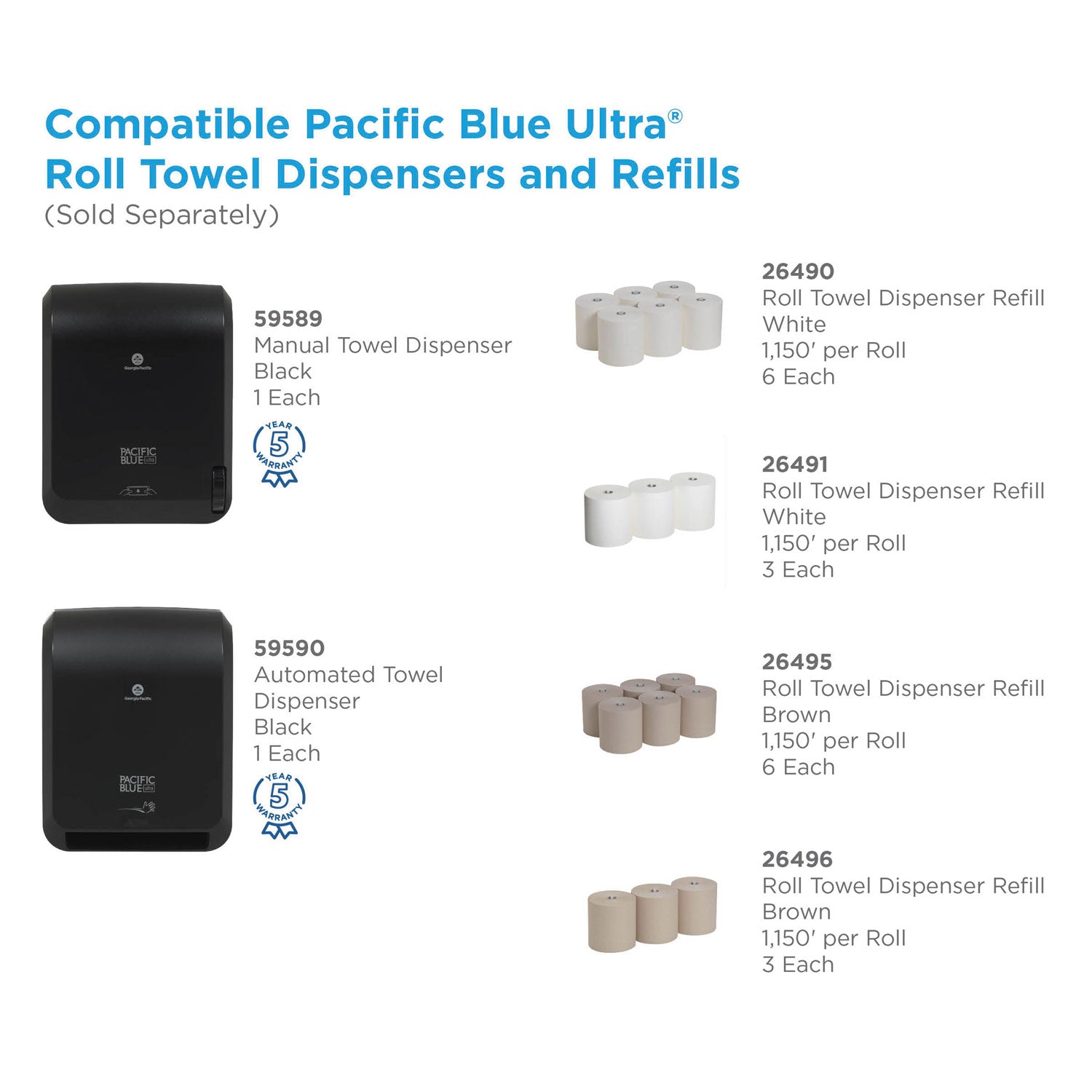 Pacific Blue Ultra Paper Towel Dispenser, Automated, 12.9 x 9 x 16.8, Black