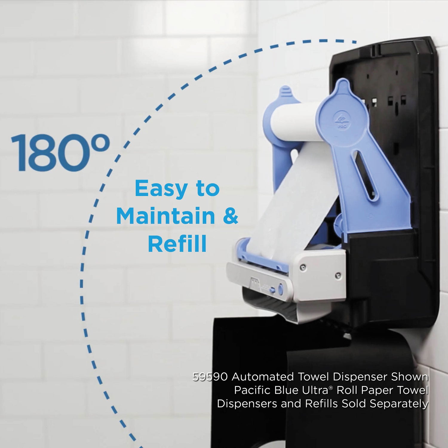Pacific Blue Ultra Paper Towel Dispenser, Automated, 12.9 x 9 x 16.8, Black