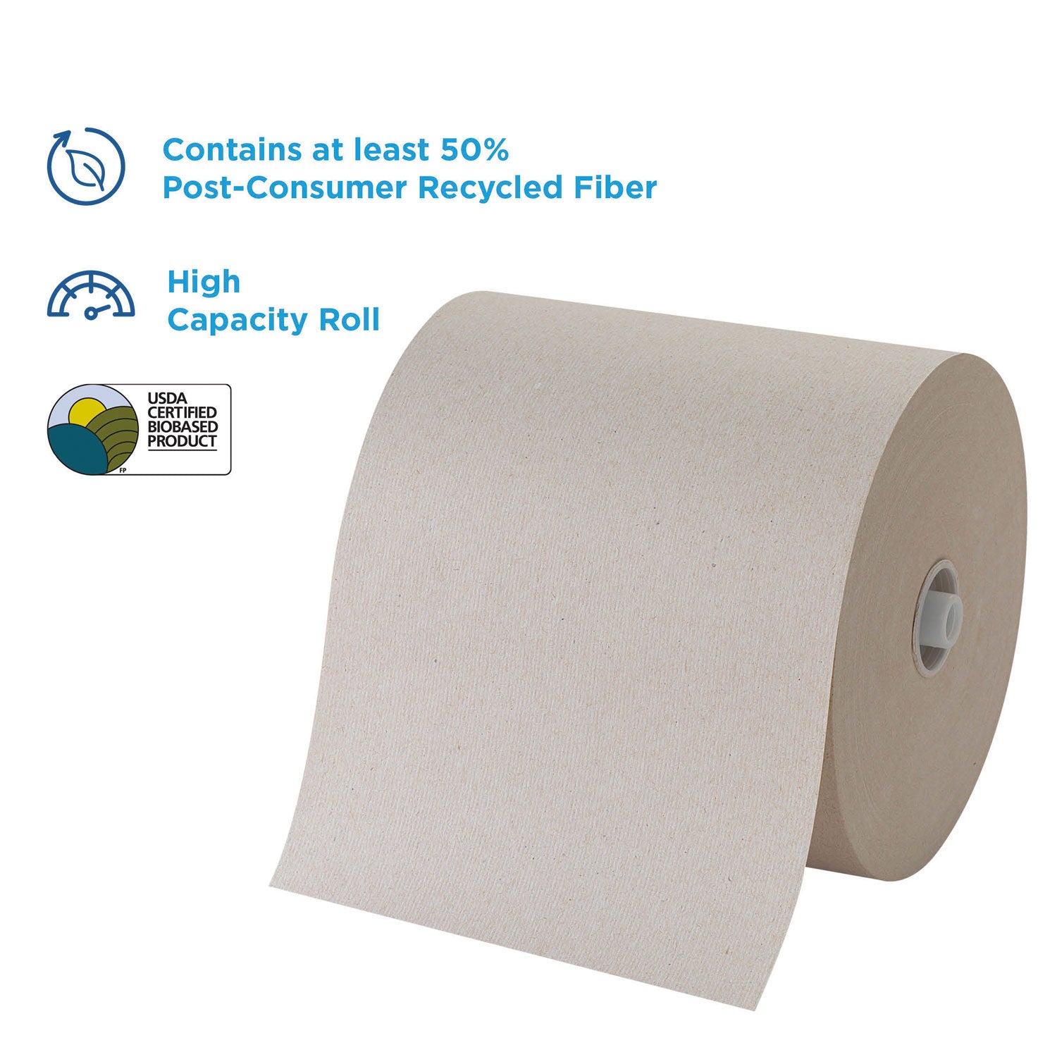 Pacific Blue Ultra High-Capacity Recycled Paper Towel Rolls - 7.87" x 1150 ft - Brown - Paper - Flexible, Chlorine-free - 3 Rolls Per Container - 3 / Carton