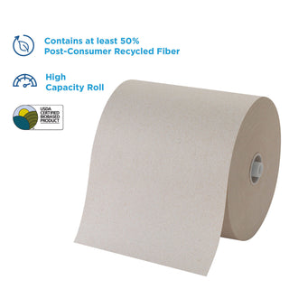 Pacific Blue Ultra High-Capacity Recycled Paper Towel Rolls - 7.87" x 1150 ft - Brown - Paper - Flexible, Chlorine-free - 3 Rolls Per Container - 3 / Carton