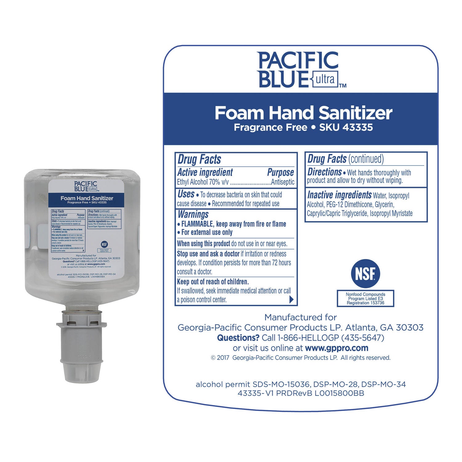 pacific-blue-ultra-foam-hand-sanitizer-refill-for-manual-dispensers-1000-ml-fragrance-free-4-carton_gpc43335 - 3