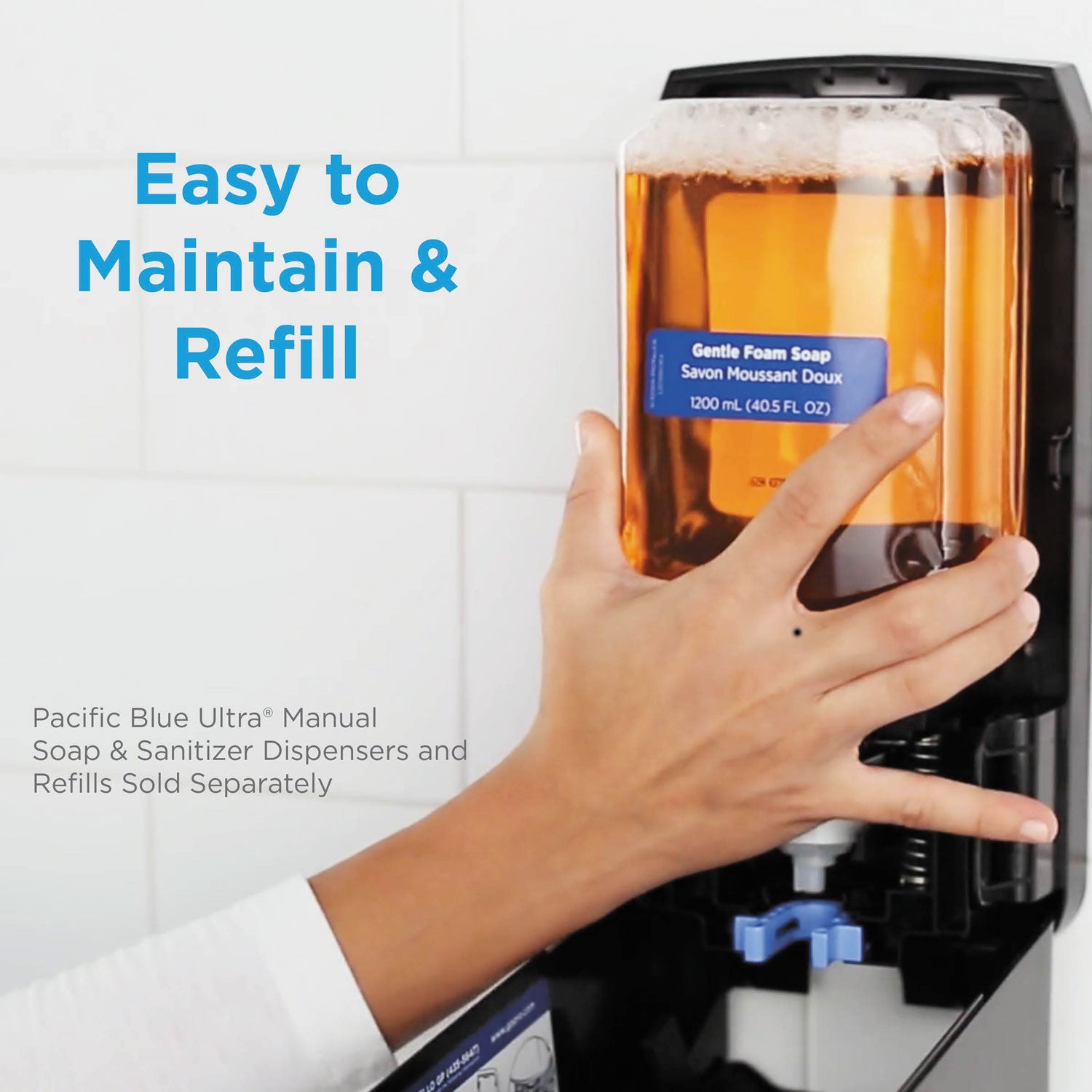 pacific-blue-ultra-foam-hand-sanitizer-refill-for-manual-dispensers-1000-ml-fragrance-free-4-carton_gpc43335 - 8