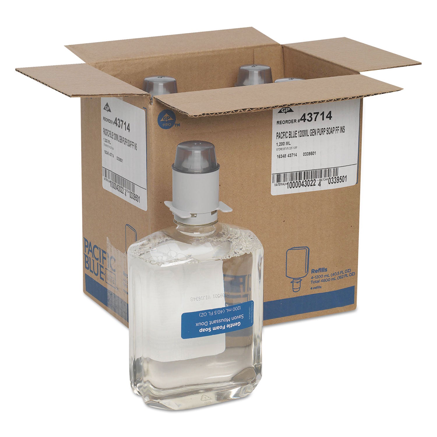 pacific-blue-ultra-foam-soap-manual-dispenser-refill-fragrance-free-1200-ml-4-carton_gpc43714 - 5