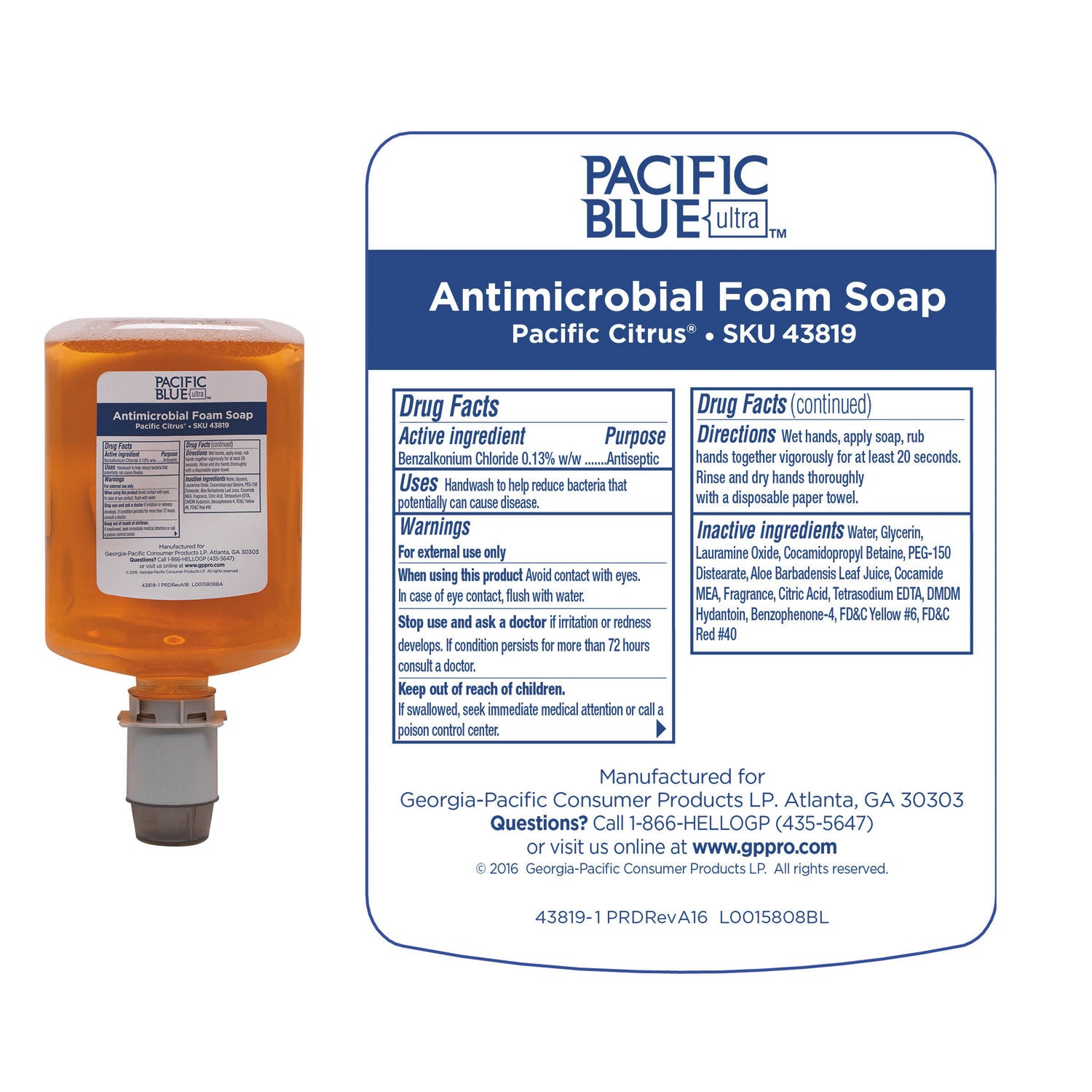 pacific-blue-ultra-foam-soap-manual-dispenser-refill-antimicrobial-pacific-citrus-1200-ml-4-carton_gpc43819 - 3