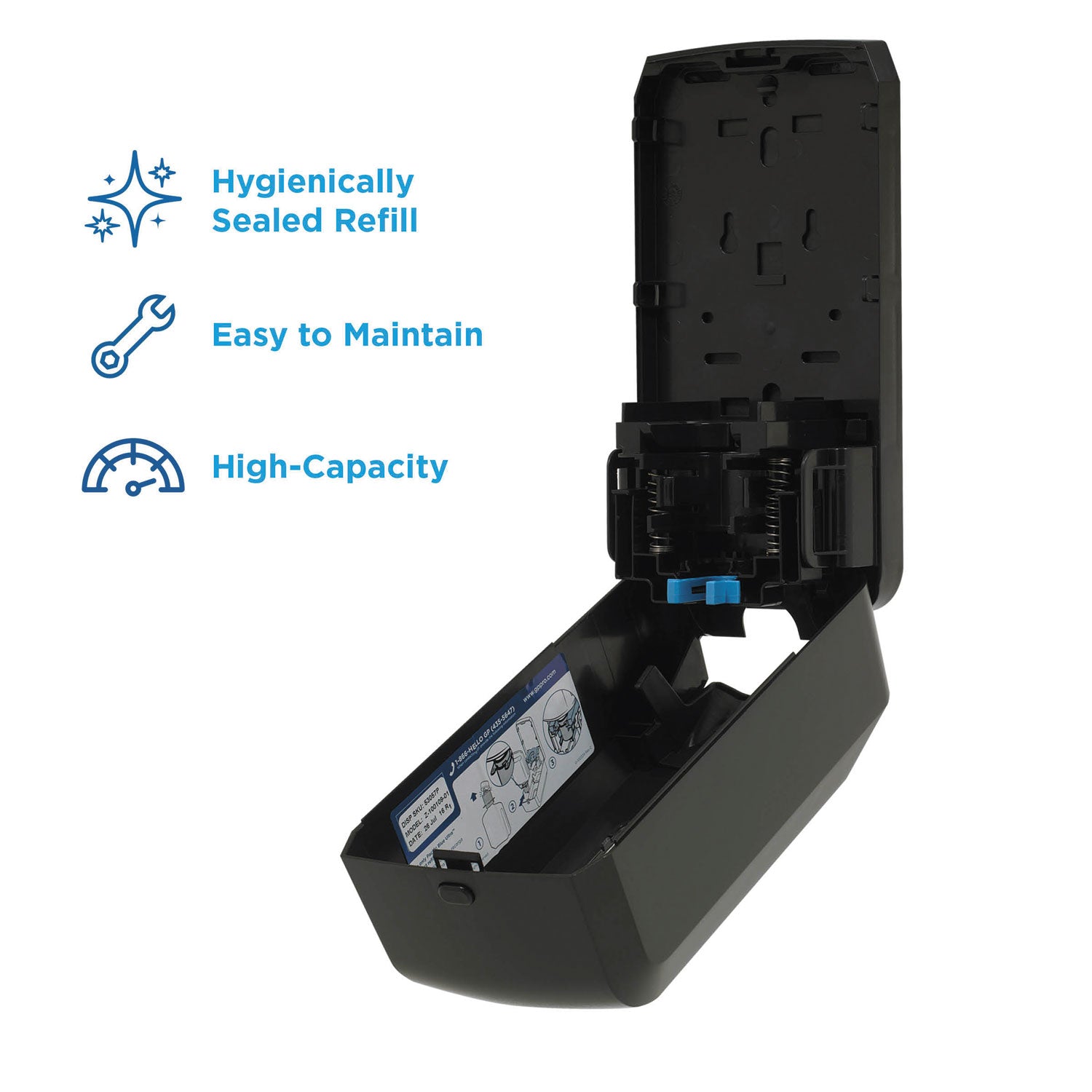 Pacific Blue Ultra Soap/Sanitizer Dispenser 1,200 mL Refill, 5.6 x 4.4 x 11.5, Black