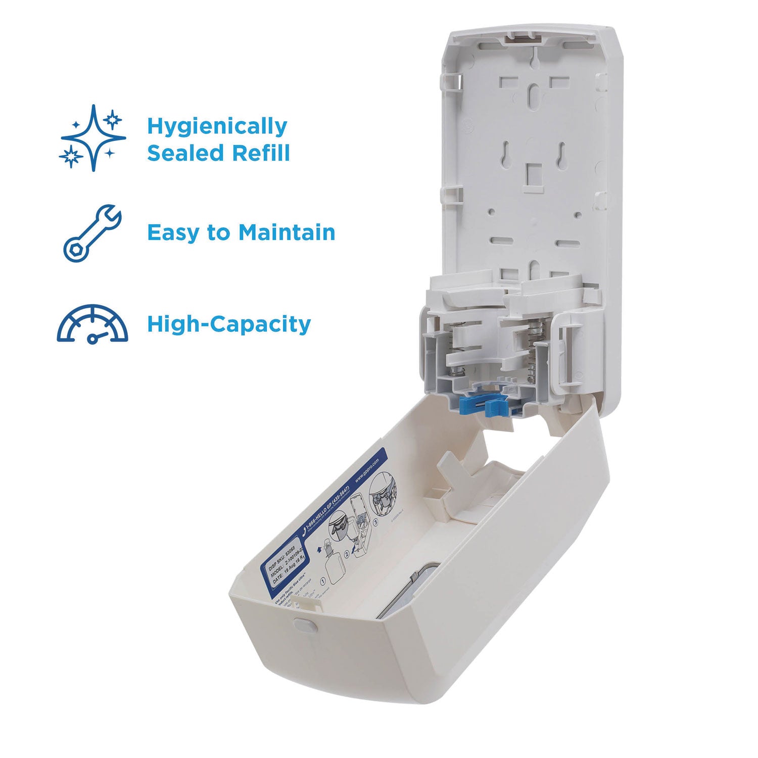 Pacific Blue Ultra Soap/Sanitizer Dispenser, 1,200 mL, White