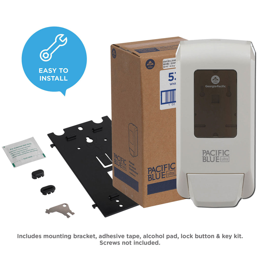 Pacific Blue Ultra Soap/Sanitizer Dispenser, 1,200 mL, White