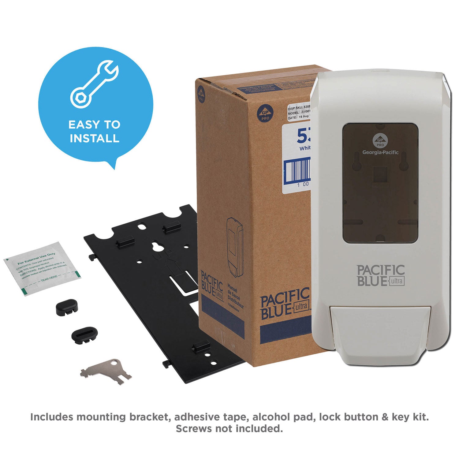 Pacific Blue Ultra Soap/Sanitizer Dispenser, 1,200 mL, White