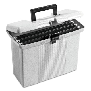 Portable File Boxes, Letter Files, 14.88" x 6.5" x 11.88", Granite - 