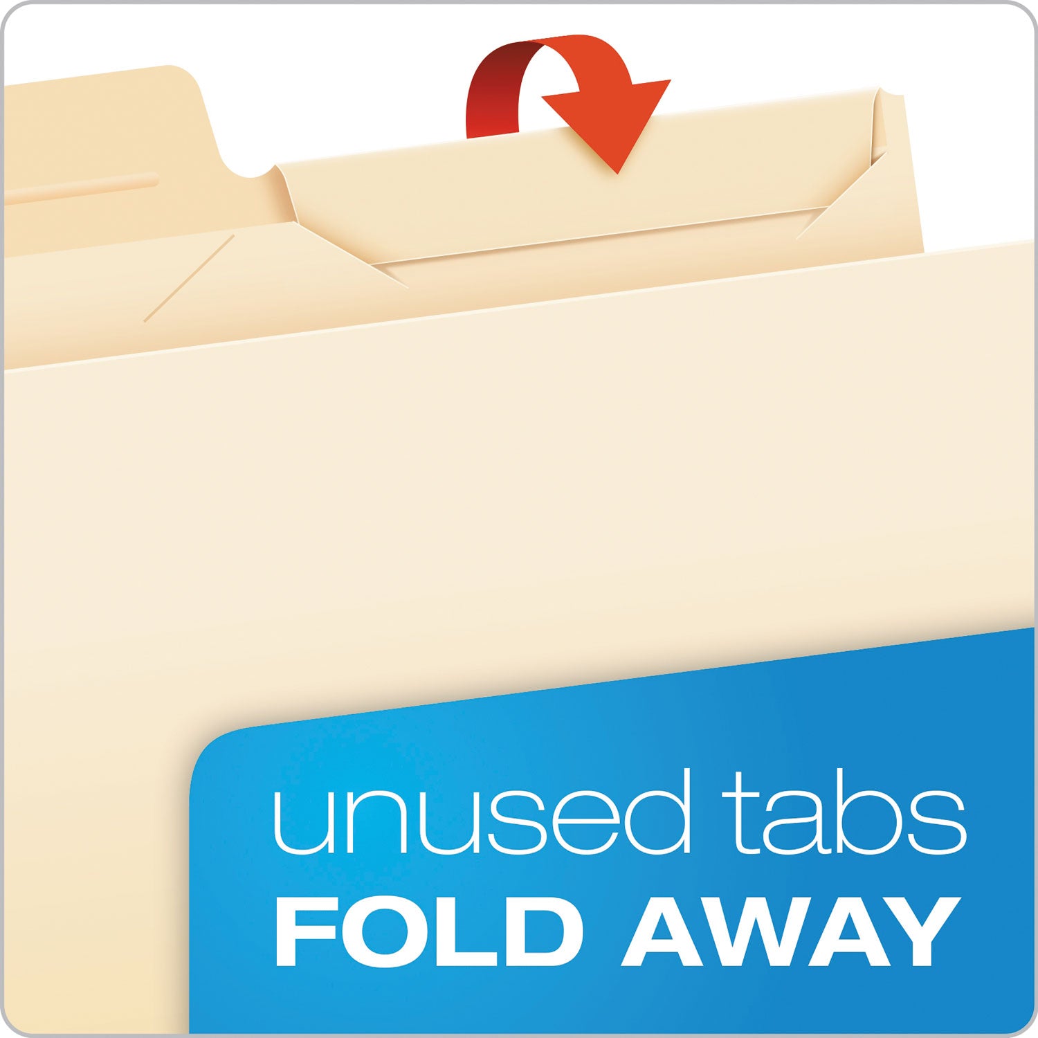 Ready-Tab Reinforced File Folders, 1/3-Cut Tabs: Assorted, Letter Size, Manila, 50/Pack - 