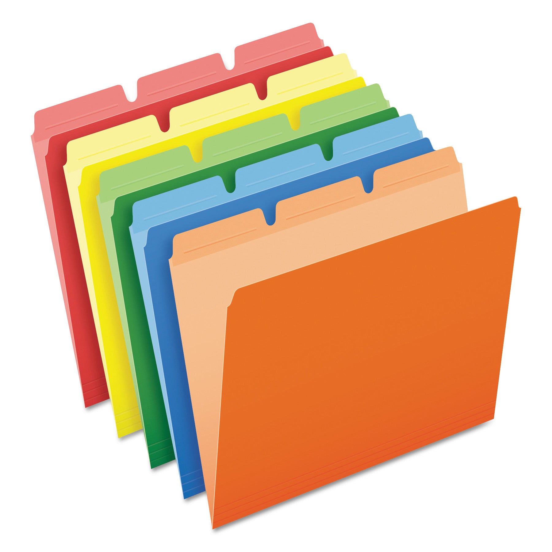 Ready-Tab Reinforced File Folders, 1/3-Cut Tabs: Assorted, Letter Size, Assorted Colors, 50/Pack - 