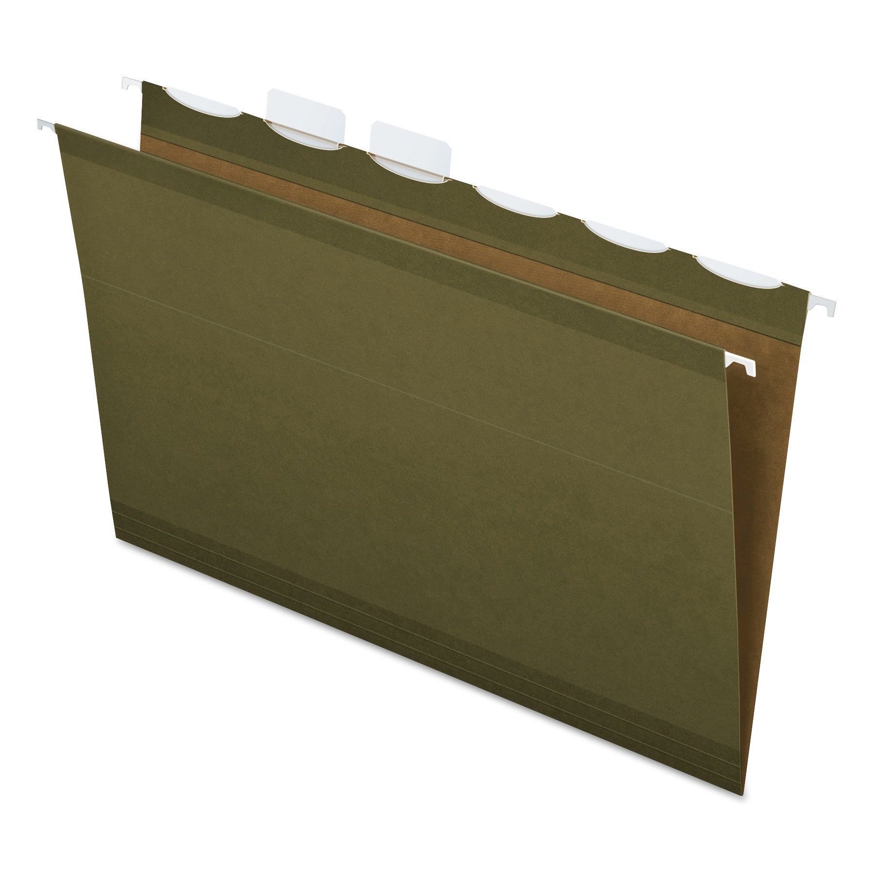 Ready-Tab Extra Capacity Reinforced Colored Hanging Folders, Legal Size, 1/6-Cut Tabs, Standard Green, 20/Box - 