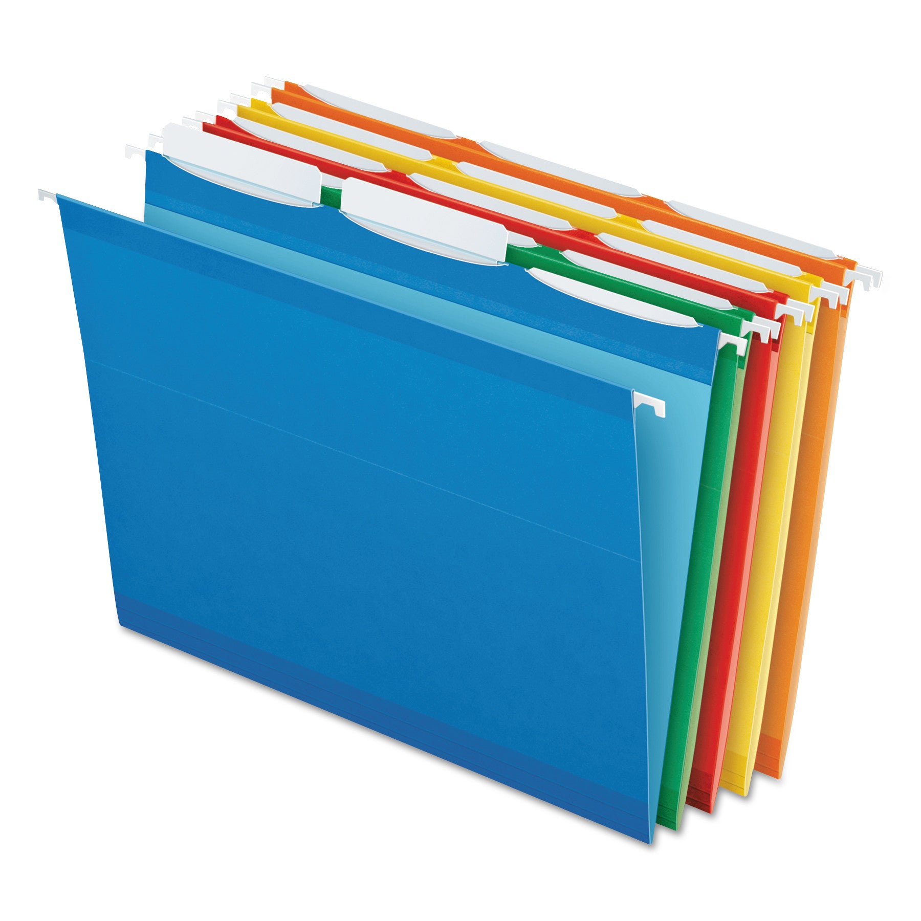 Ready-Tab Colored Reinforced Hanging Folders, Letter Size, 1/3-Cut Tabs, Assorted Colors, 25/Box - 