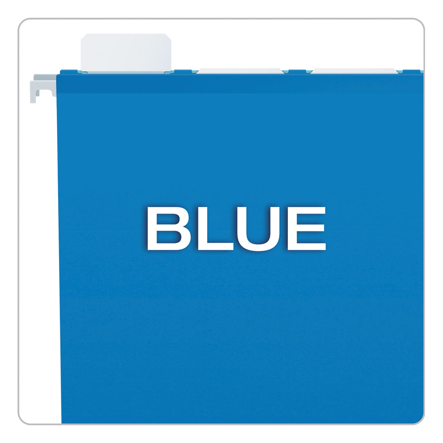 Ready-Tab Colored Reinforced Hanging Folders, Letter Size, 1/5-Cut Tabs, Blue, 25/Box - 