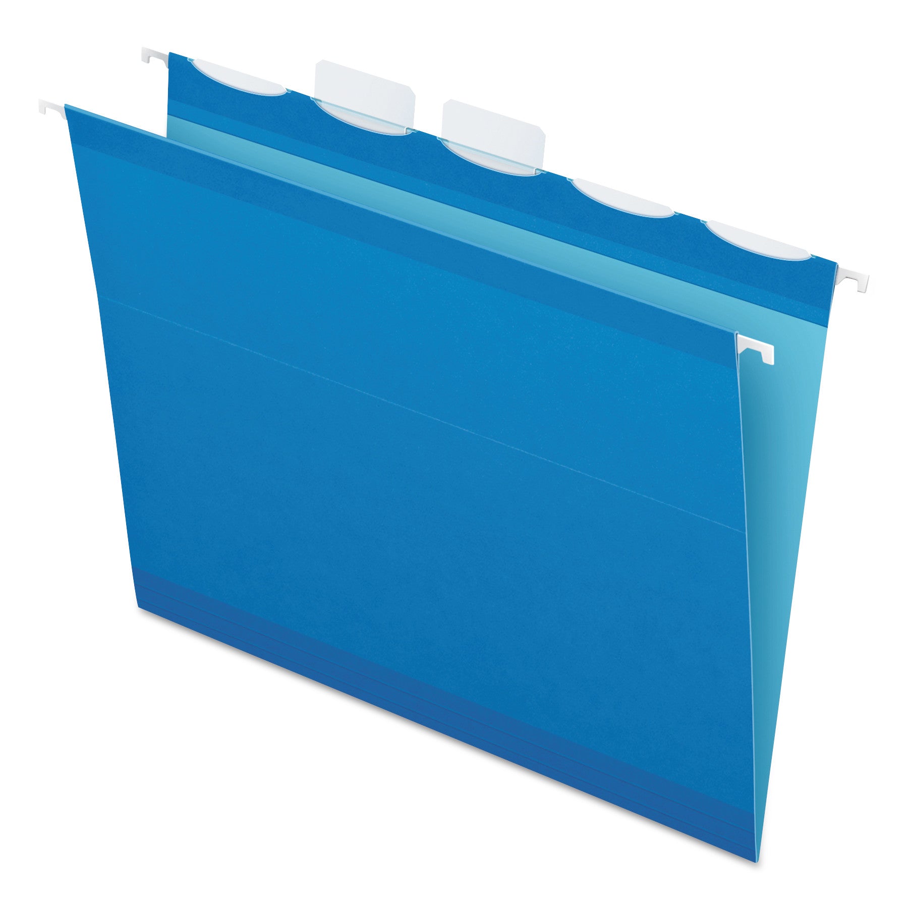 Ready-Tab Colored Reinforced Hanging Folders, Letter Size, 1/5-Cut Tabs, Blue, 25/Box - 