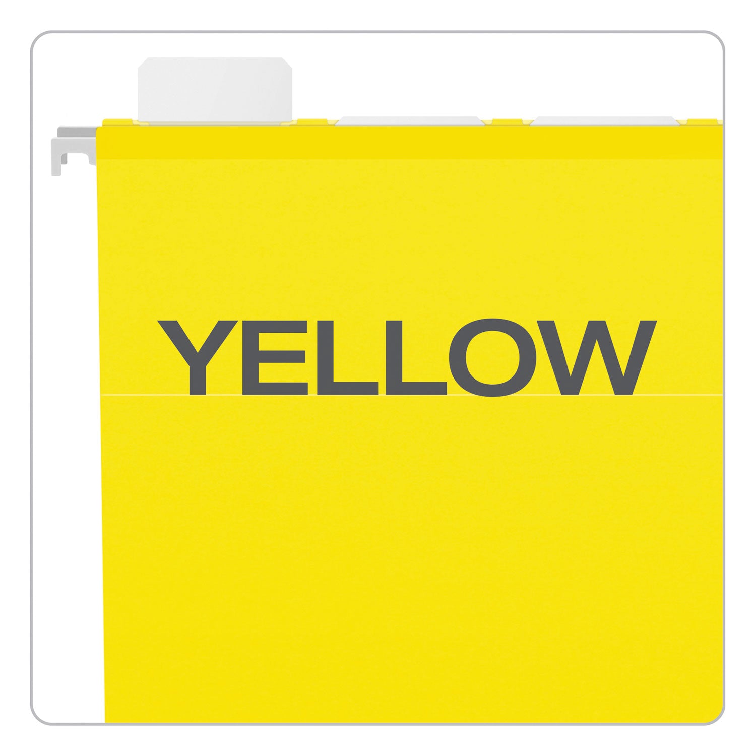 Ready-Tab Colored Reinforced Hanging Folders, Letter Size, 1/5-Cut Tabs, Yellow, 25/Box - 