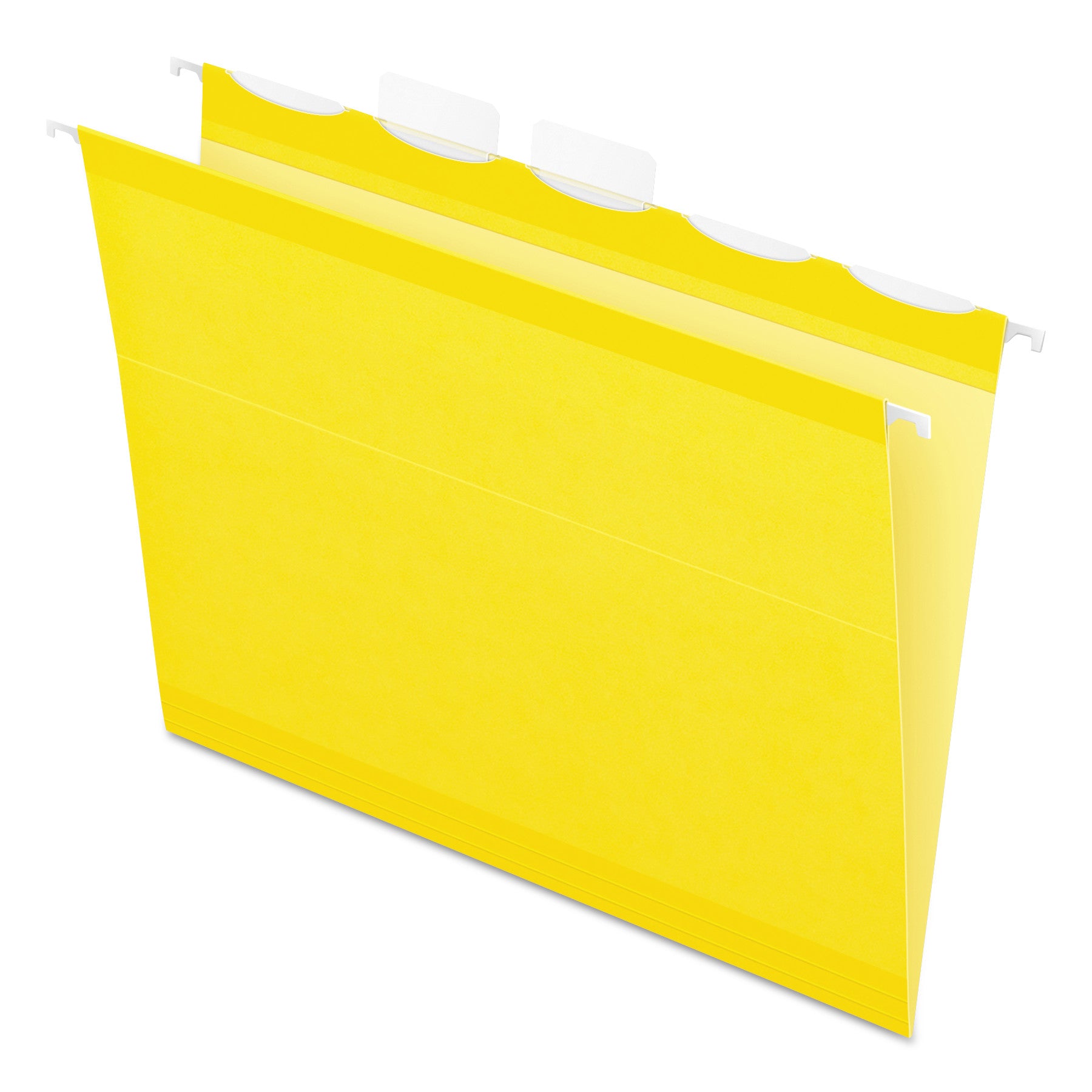 Ready-Tab Colored Reinforced Hanging Folders, Letter Size, 1/5-Cut Tabs, Yellow, 25/Box - 