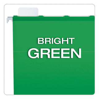 SureHook Hanging Folders, Legal Size, 1/5-Cut Tabs, Bright Green, 20/Box - 