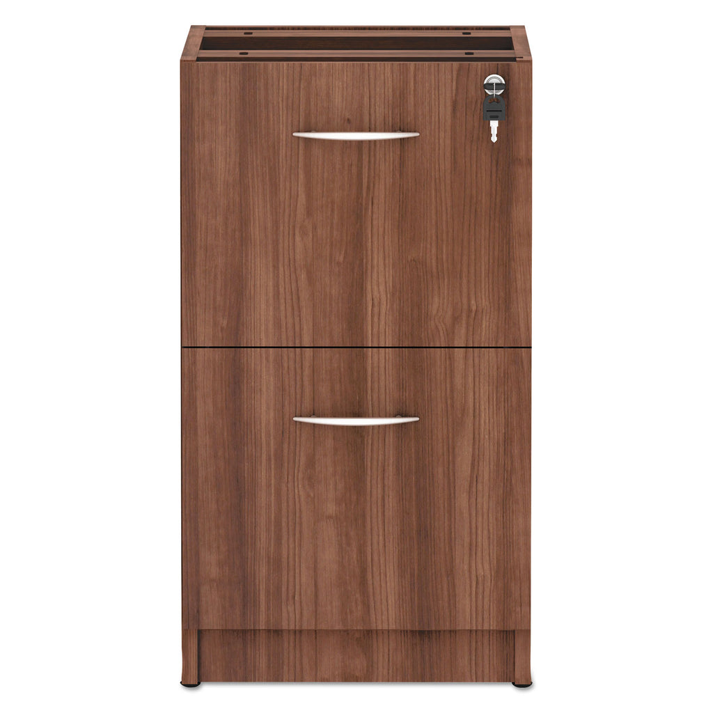 Alera Valencia Series Full Pedestal File, Left/Right, 2 Legal/Letter-Size File Drawers, Modern Walnut, 15.63" x 20.5" x 28.5