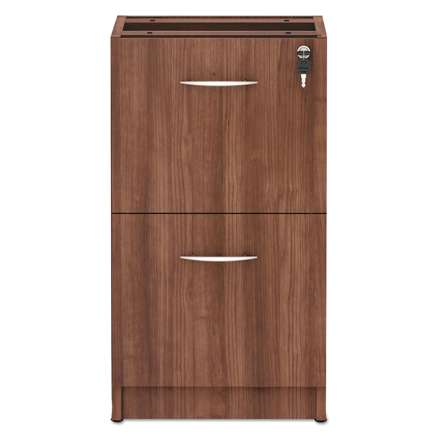 Alera Valencia Series Full Pedestal File, Left/Right, 2 Legal/Letter-Size File Drawers, Modern Walnut, 15.63" x 20.5" x 28.5