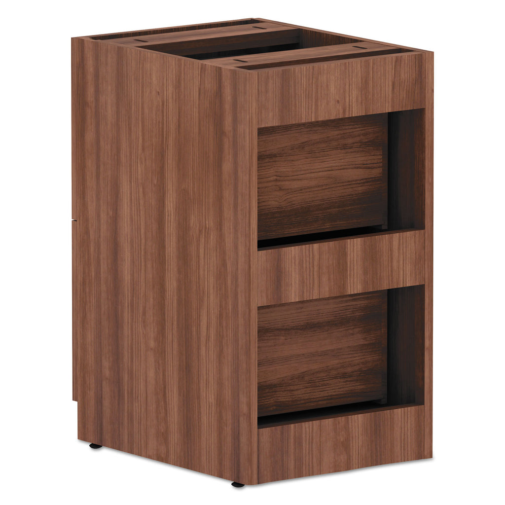 Alera Valencia Series Full Pedestal File, Left/Right, 2 Legal/Letter-Size File Drawers, Modern Walnut, 15.63" x 20.5" x 28.5