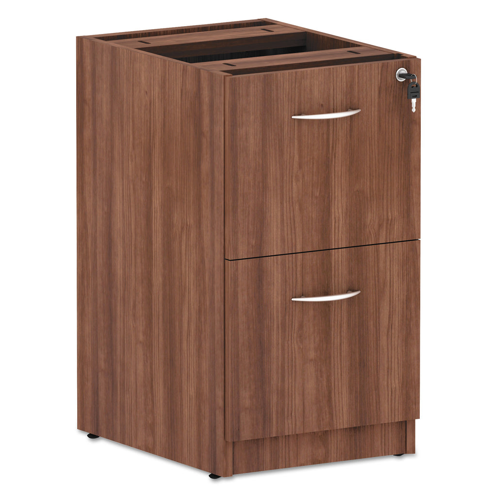 Alera Valencia Series Full Pedestal File, Left/Right, 2 Legal/Letter-Size File Drawers, Modern Walnut, 15.63" x 20.5" x 28.5