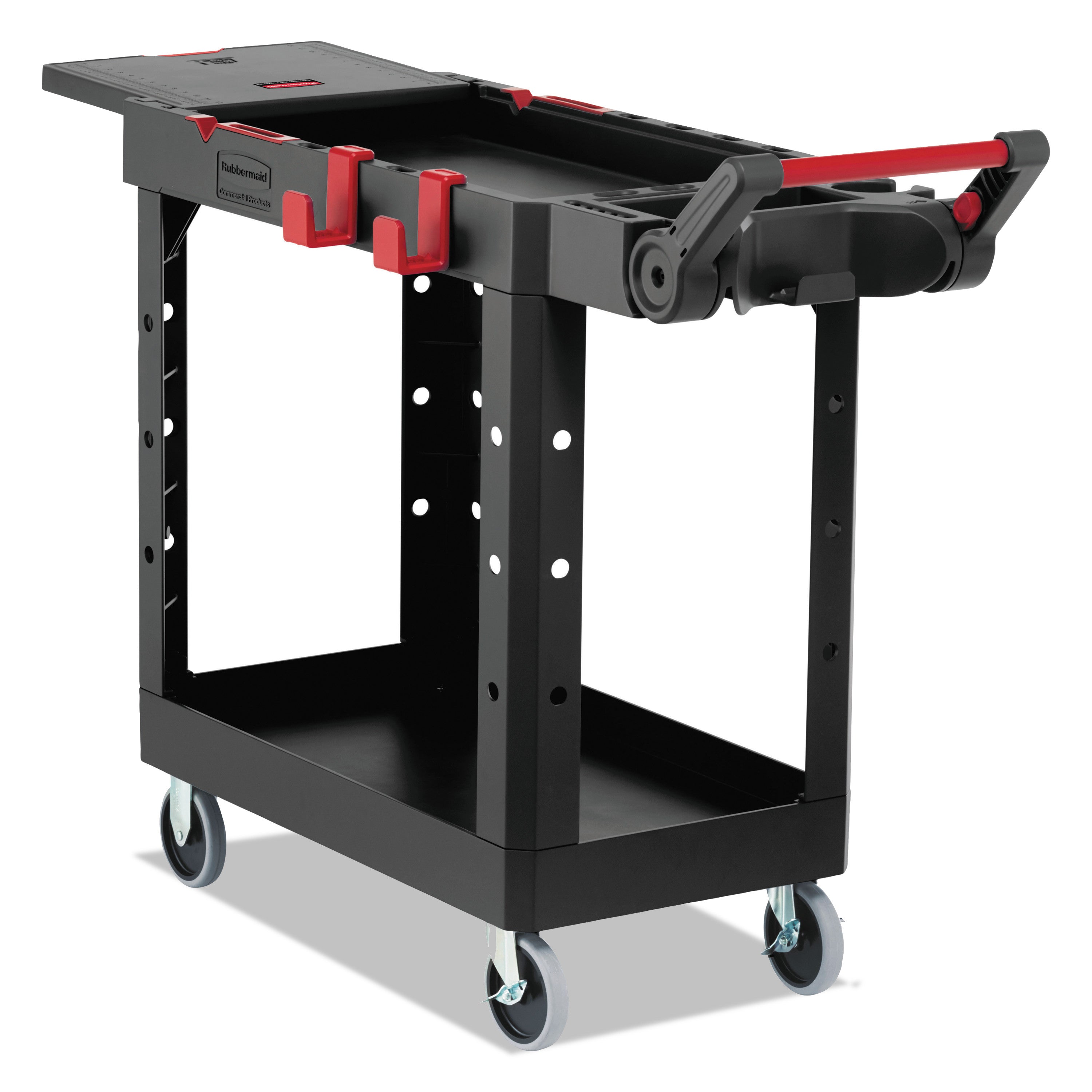 heavy-duty-adaptable-utility-cart-plastic-2-shelves-500-lb-capacity-178-x-462-x-36-black_rcp1997206 - 1