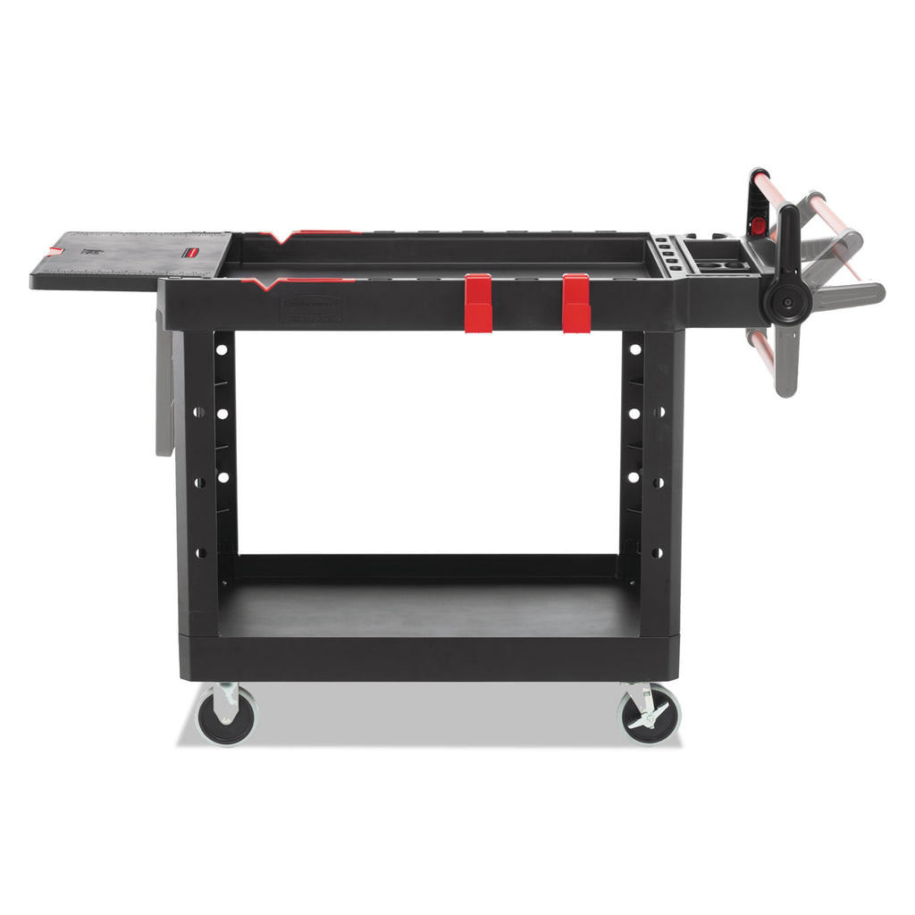 heavy-duty-adaptable-utility-cart-plastic-2-shelves-500-lb-capacity-252-x-515-x-36-black_rcp1997208 - 3