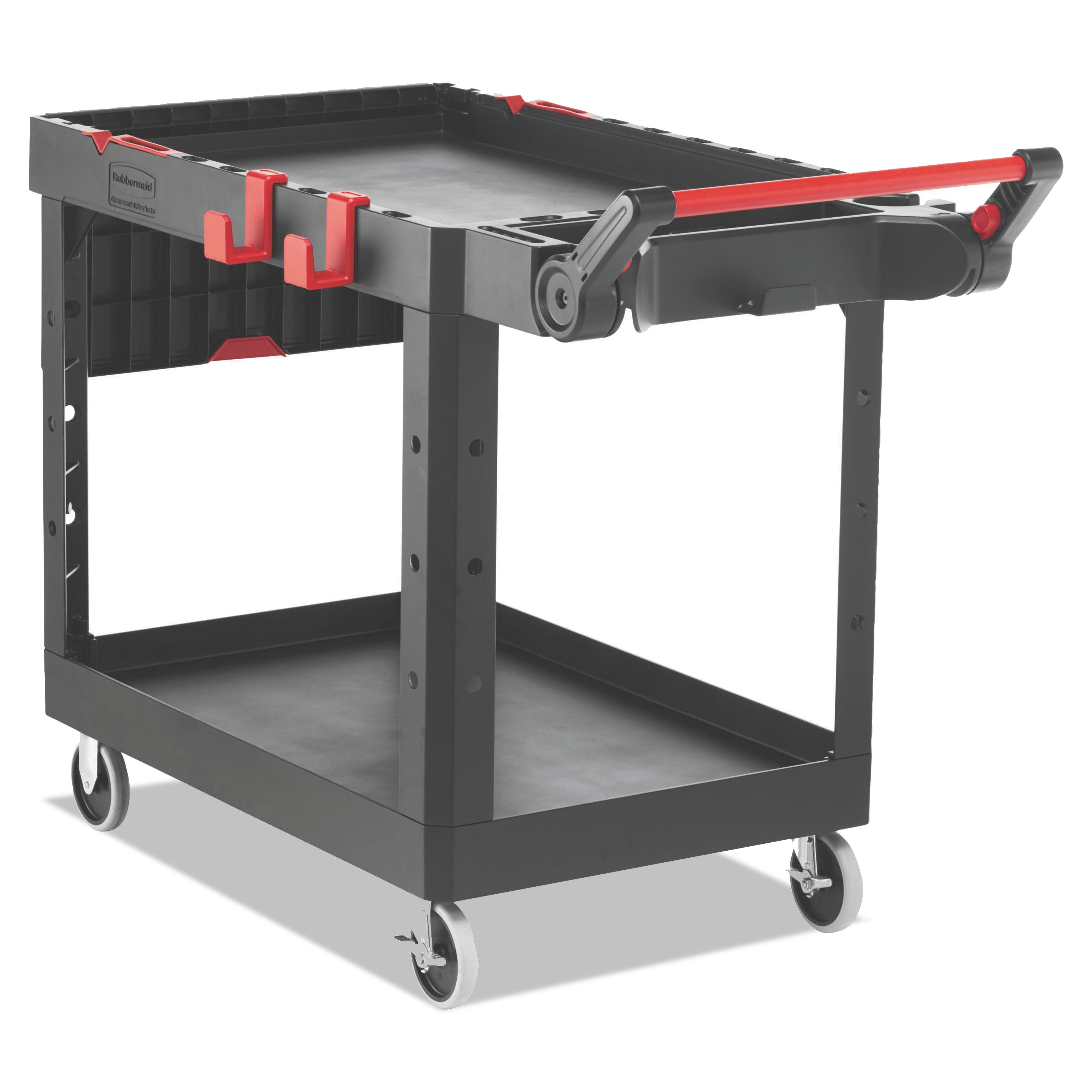 heavy-duty-adaptable-utility-cart-plastic-2-shelves-500-lb-capacity-252-x-515-x-36-black_rcp1997208 - 1