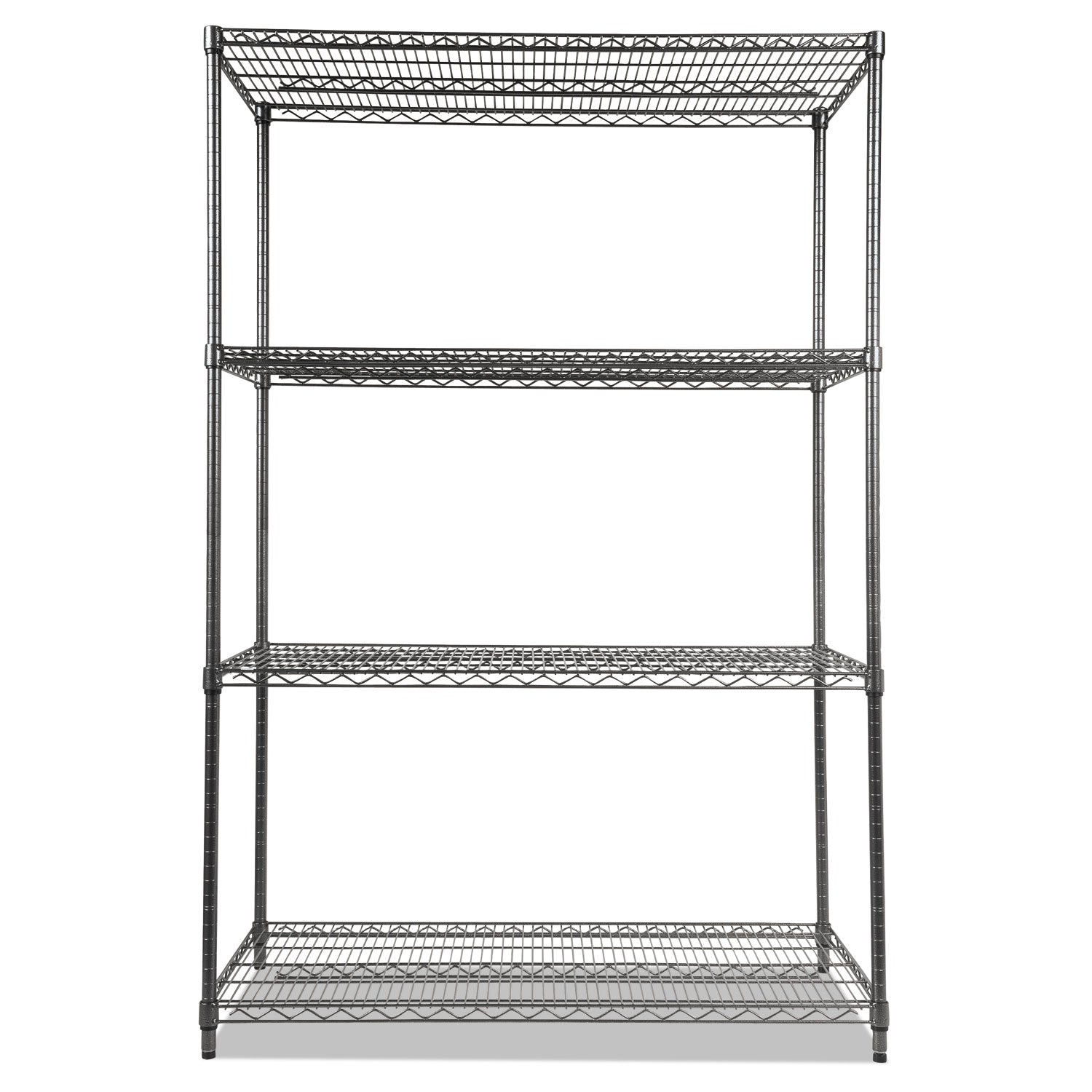 Wire Shelving Starter Kit, Four-Shelf, 48w x 24d x 72h, Black Anthracite