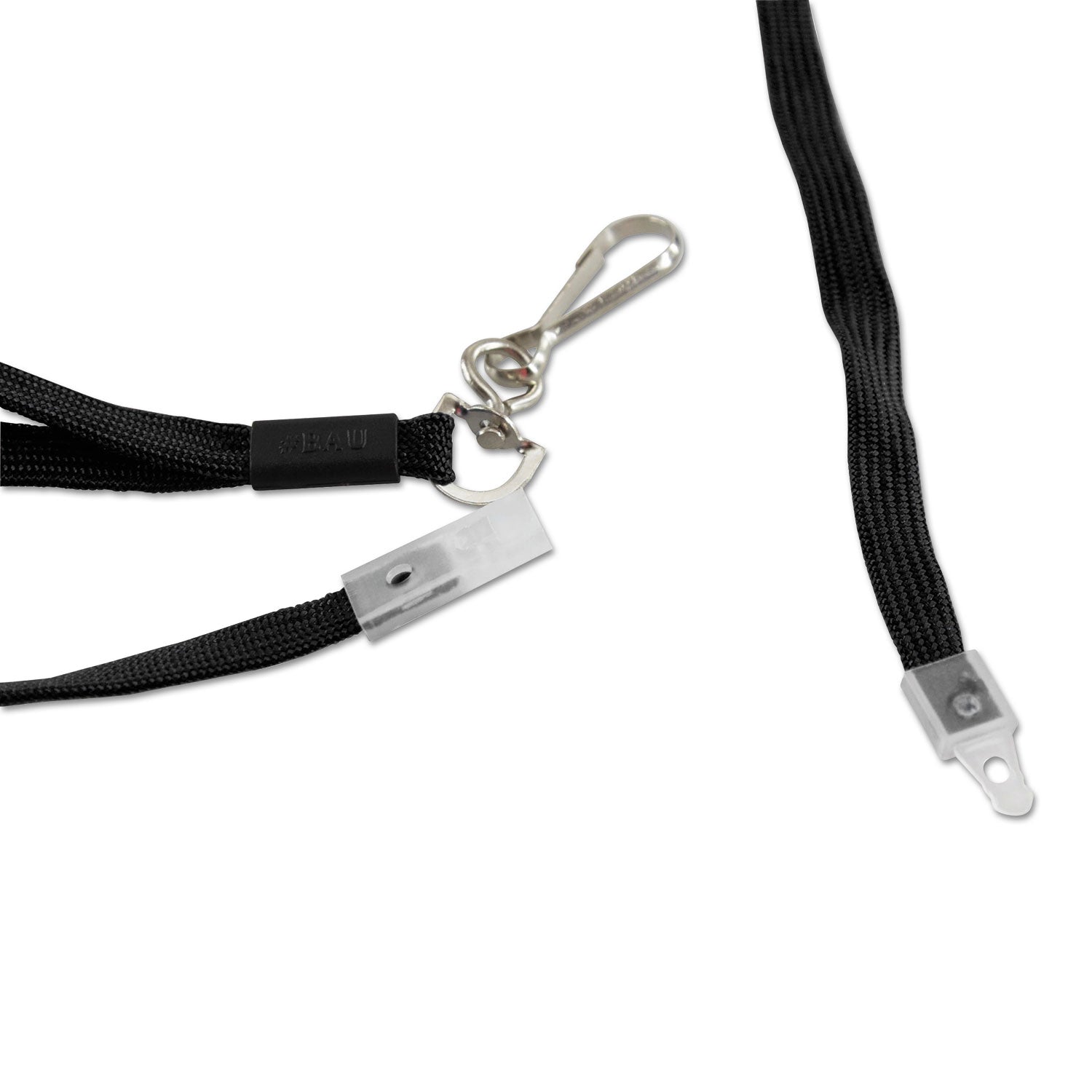 Safety Breakaway Lanyard, Metal Hook Fastener, 36" Long, Black - 