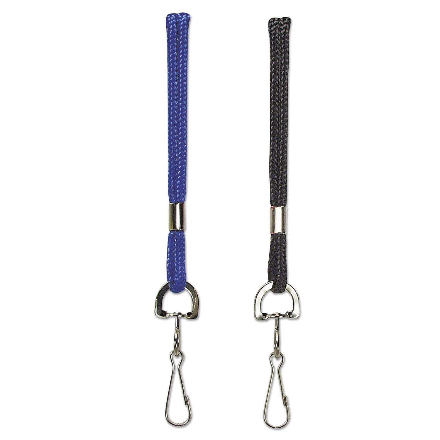 Rope Lanyard, Metal Hook Fastener, 36" Long, Nylon, Blue - 