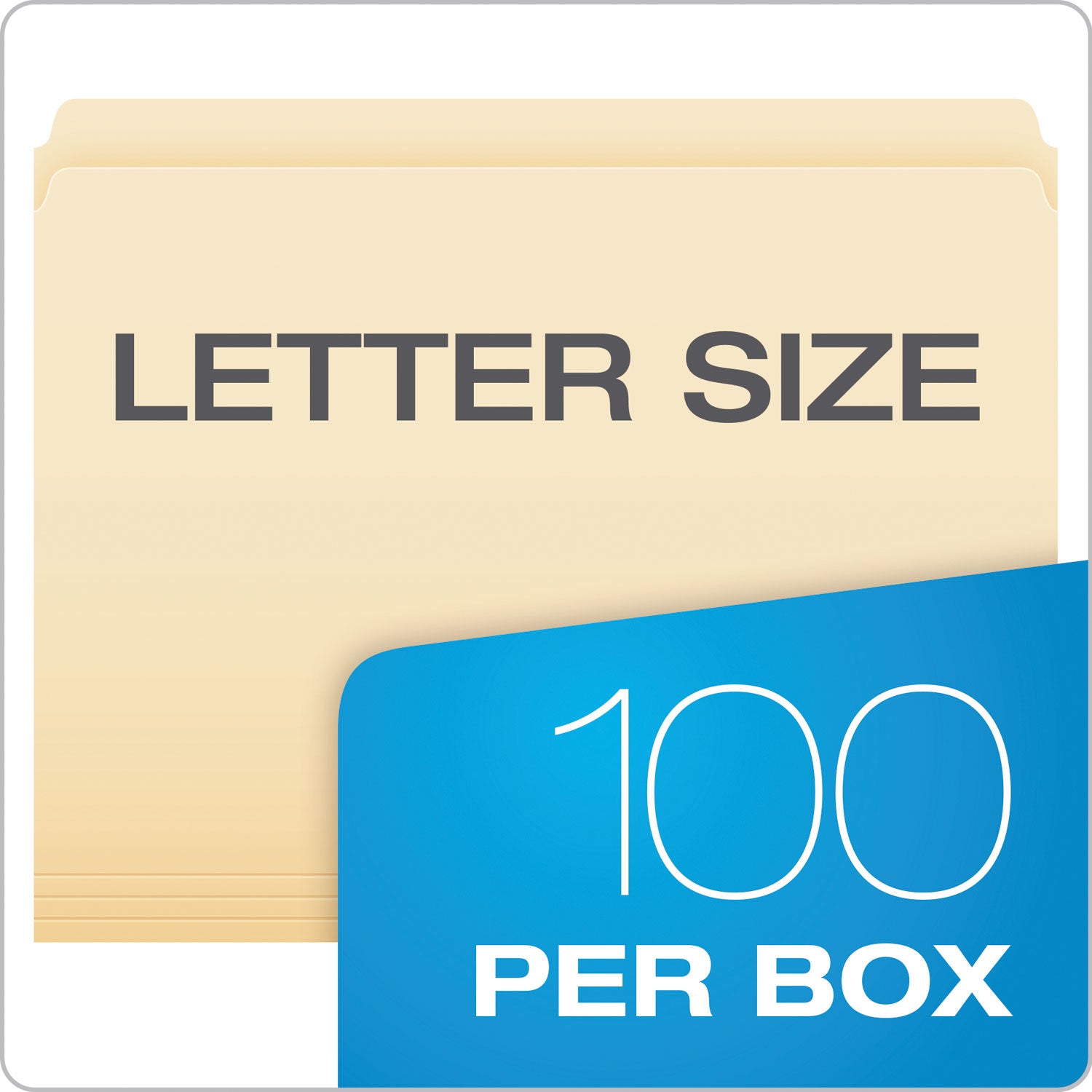 Manila File Folders, Straight Tabs, Letter Size, 0.75" Expansion, Manila, 100/Box
