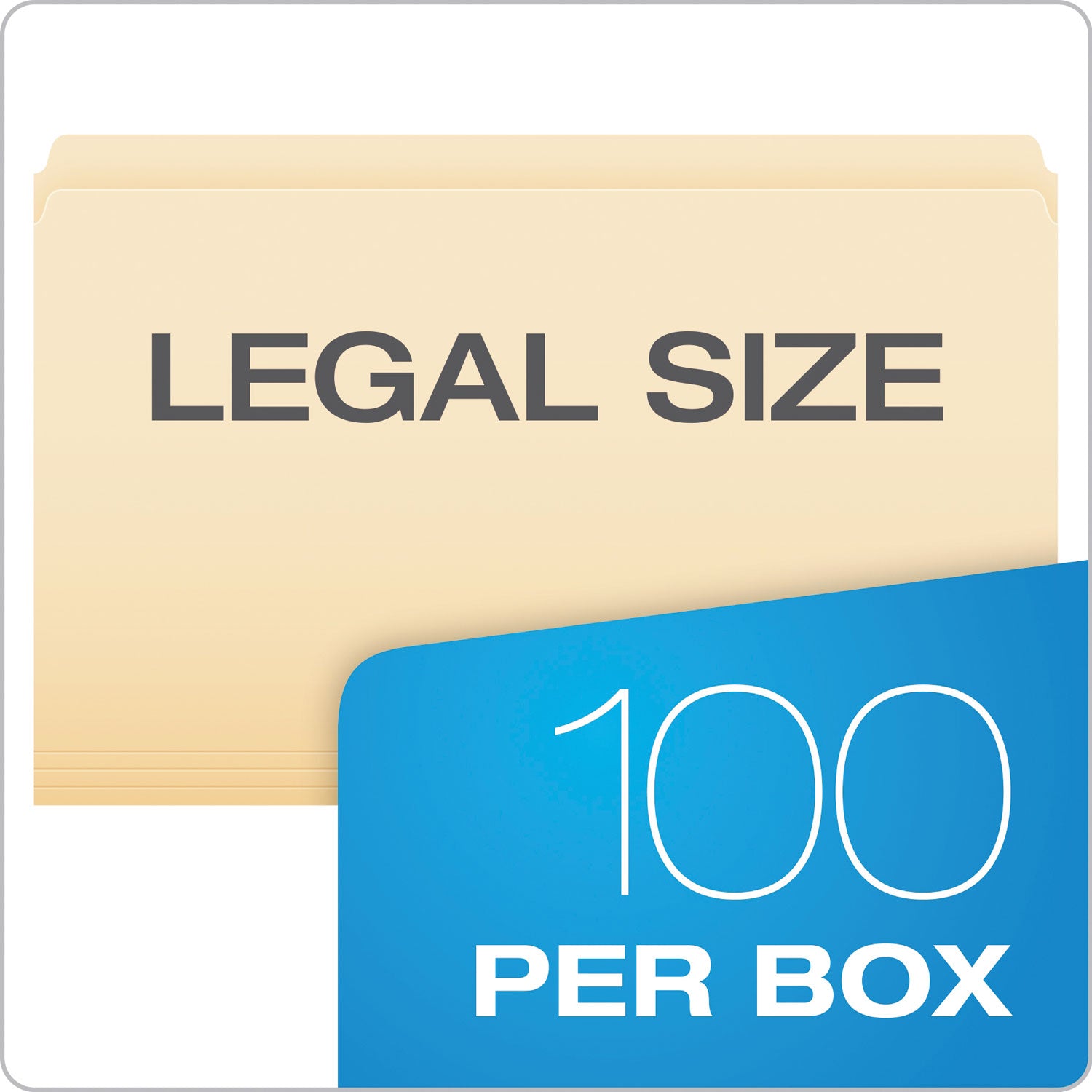 Manila File Folders, Straight Tabs, Legal Size, 0.75" Expansion, Manila, 100/Box - 