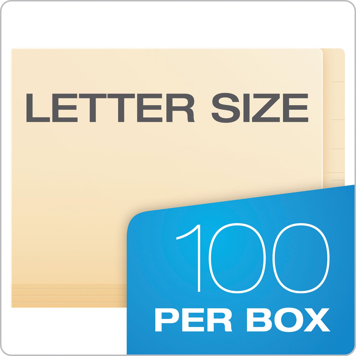 Manila Laminated Spine Shelf File Folders, Straight Tabs, Letter Size, Manila, 100/Box - 