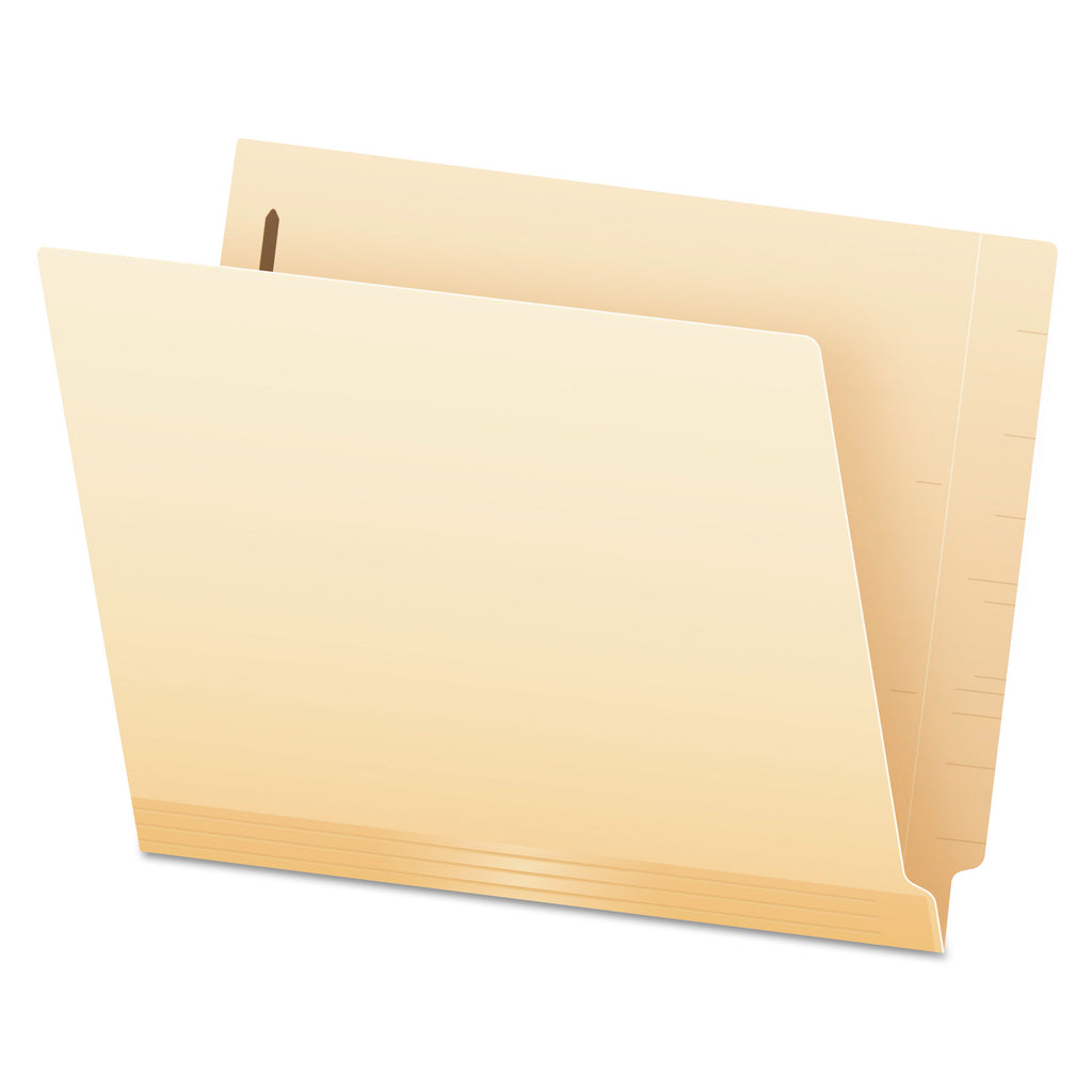 Manila Laminated End Tab Fastener Folders, 11-pt Manila, 0.75" Expansion, 2 Fasteners, Letter Size, Manila Exterior, 50/Box