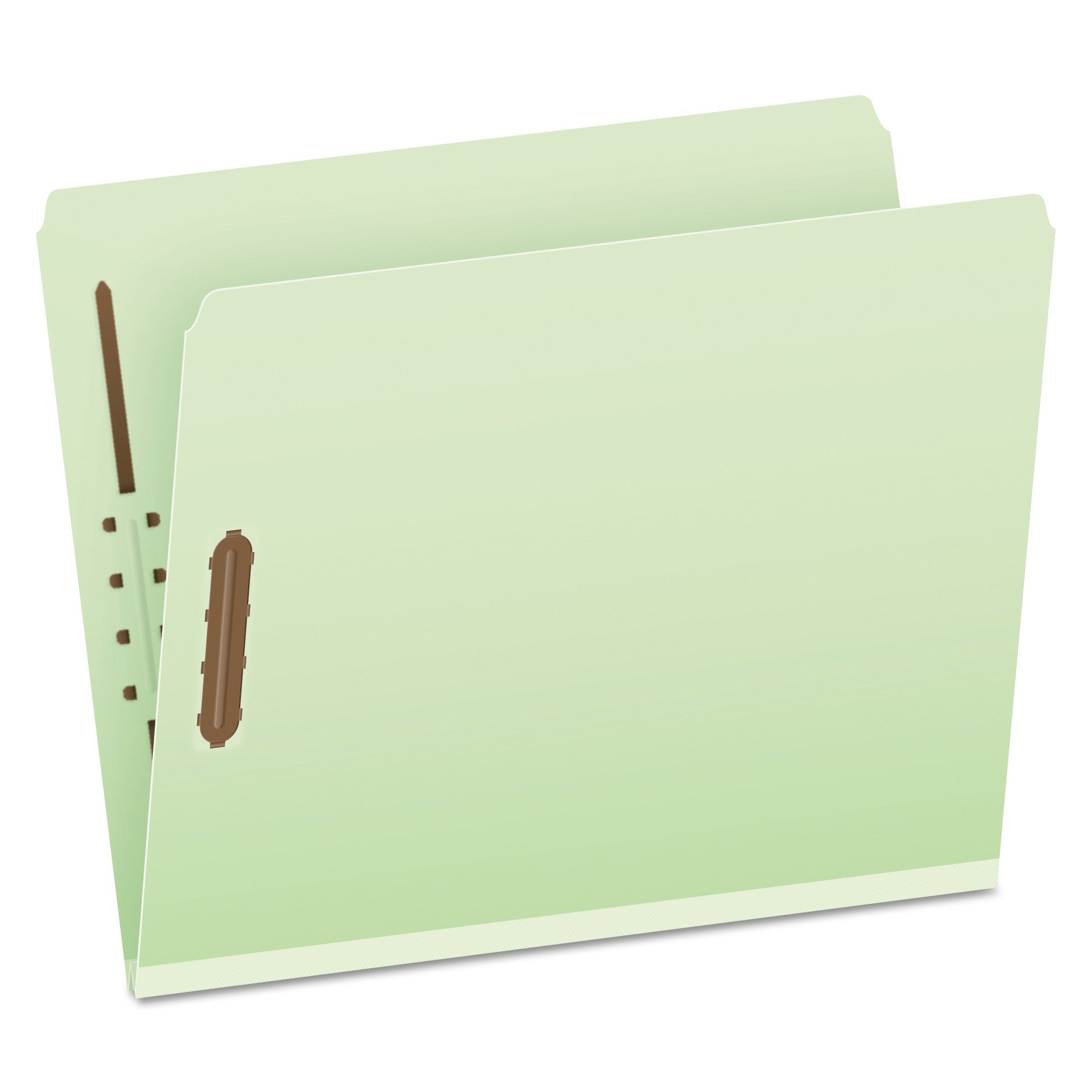 Heavy-Duty Pressboard Folders with Embossed Fasteners, Straight Tabs, 2" Expansion, 2 Fasteners, Letter Size, Green, 25/Box - 
