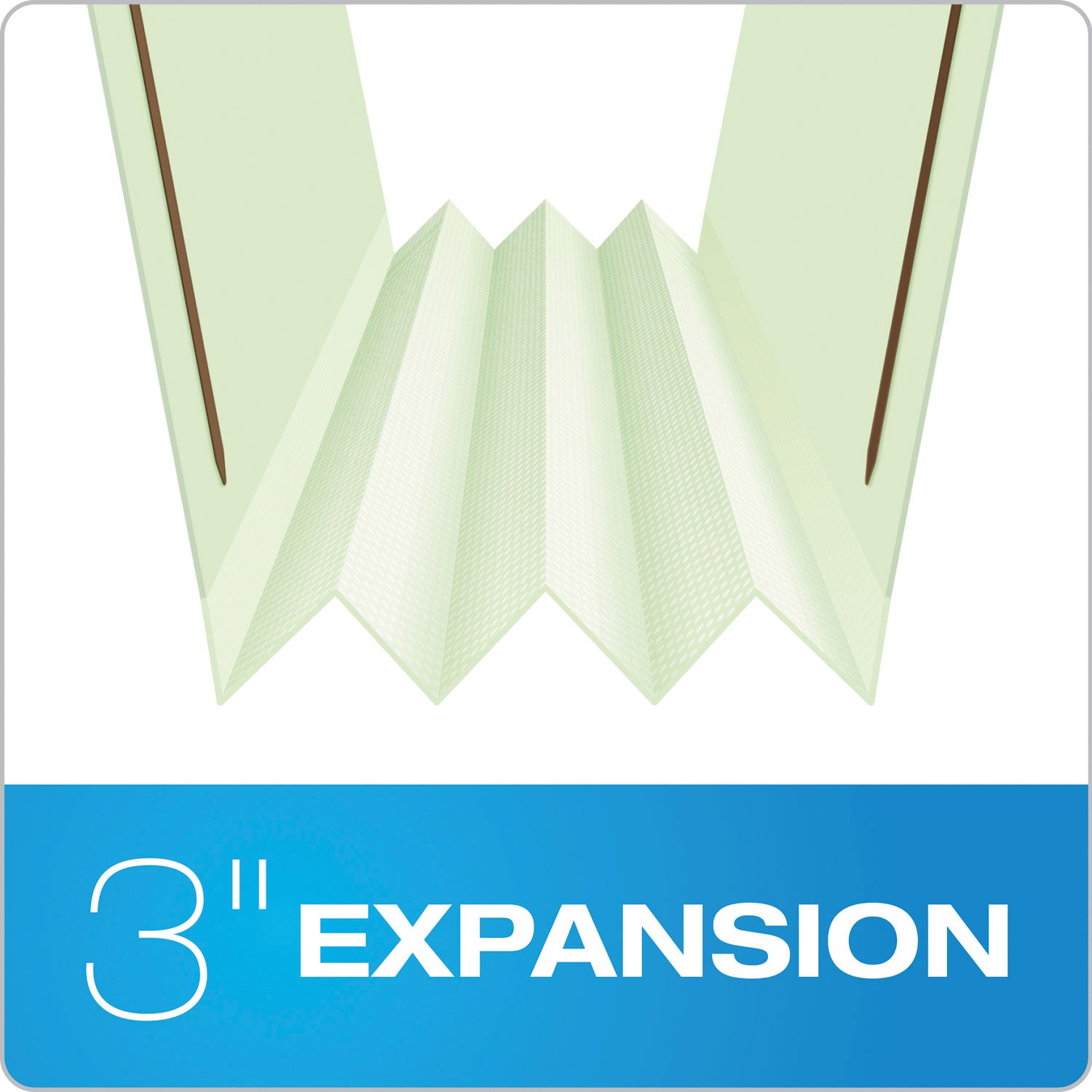 Heavy-Duty Pressboard Folders with Embossed Fasteners, 1/3-Cut Tabs, 3" Expansion, 2 Fasteners, Legal Size, Green, 25/Box