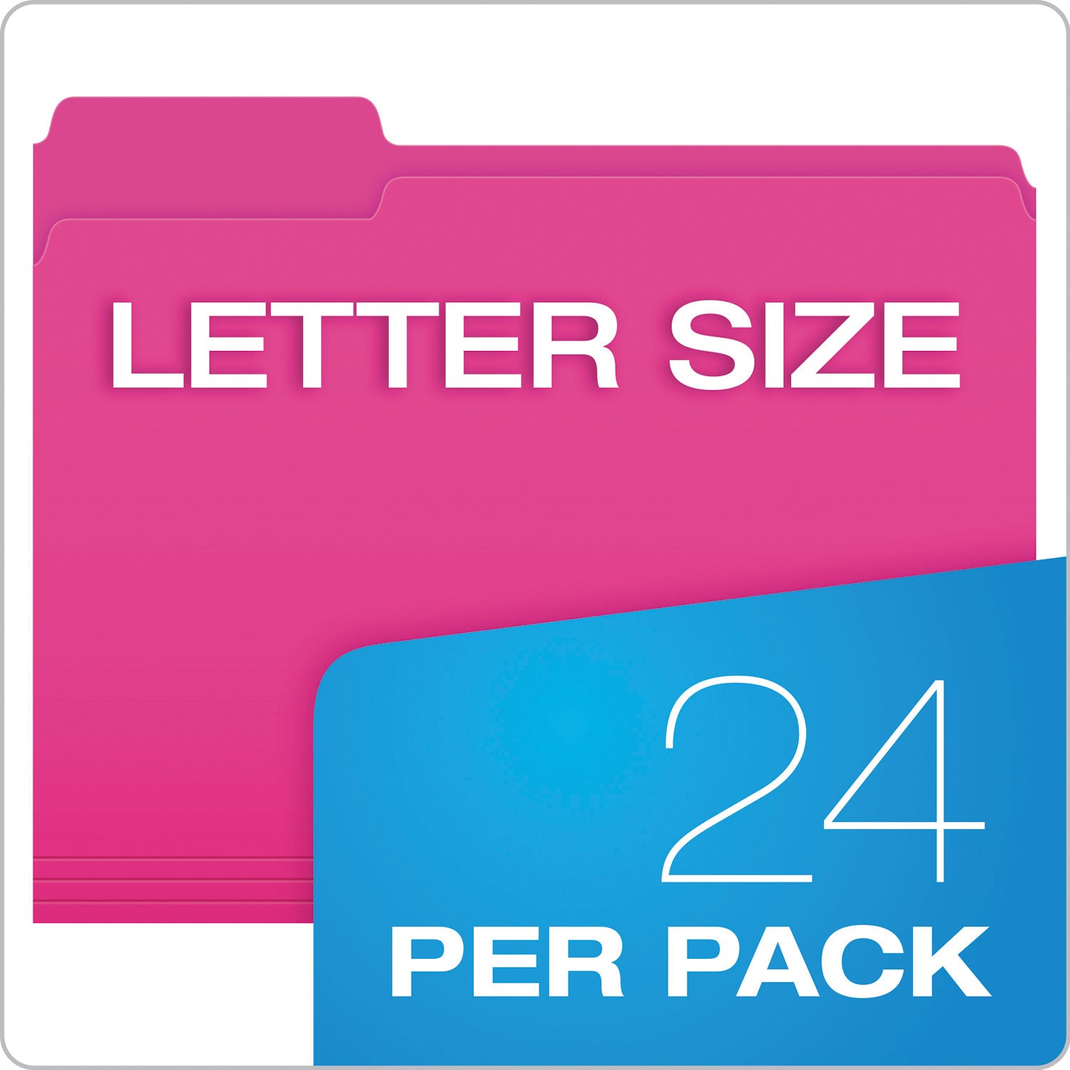 Glow File Folders, 1/3-Cut Tabs: Assorted, Letter Size, 0.75" Expansion, Assorted Colors, 24/Pack - 