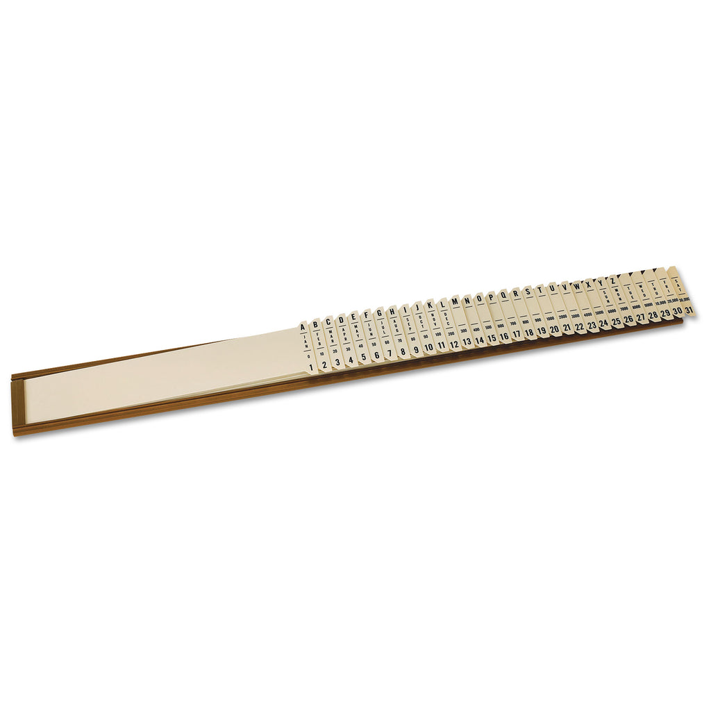 General Purpose Indexed Sorter, 31 Dividers, Alpha/Numeric/Month/Date/Day Index, Letter Size, Brown Frame