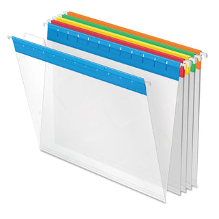 Poly Hanging Folders, Letter Size, 1/5-Cut Tabs, Assorted Colors, 25/Box - 
